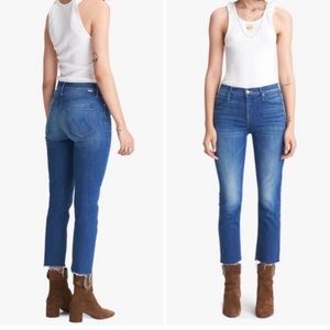 MOTHER The Mid Rise Dazzler Crop Fray Jeans 26